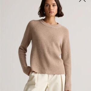 Quince Women's Oatmeal Cashmere Fisherman’s Crew Neck Sweater